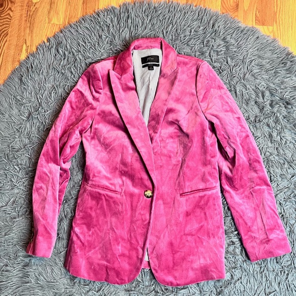 J.Crew Pink Velvet Parke Blazer Size 4 - Picture 3 of 7